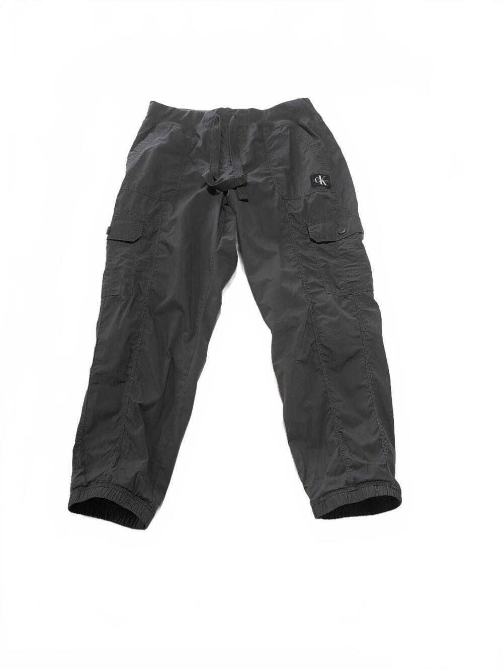 Y2k-Calvin Klein Grey Gorpcore Utility Cargo Jogger Pants - M